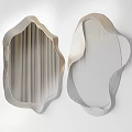 Irregular Shape Modern Wall Mirrors with Gold and Silver Frames for Contemporary Home 3d model
