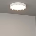 Minimalist White Round Flush Mount Ceiling Light with Sleek Design for Bright Home Interior 3d model