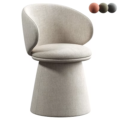 Modern Beige Fabric Leisure Chair With Curved Backrest And Tapered Base Elegant Comfortable Seating Design 3d model