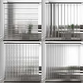 Modern Room Dividers with Vertical Slats Frosted Glass and Grid Designs for Home Interior