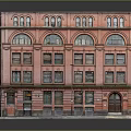 Detailed Red Brick Building Model With Arched Windows And Multiple Floors 3d model