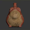Red Ceramic Frog Sculpture With Chubby Body Slender Neck And Prominent Eyes