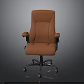 Ergonomic Orange Office Chair With Padded Backrest Armrests And Swivel Wheels