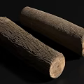 Raw Wooden Logs With Natural Grain Texture For Rustic Home Decor Projects 3d model
