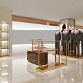 Fashion Clothing Store Interior With Suits Mannequins Display Racks And Marble Decor