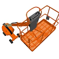Industrial Equipment Mobile Aerial Work Platform With Orange Telescopic Boom Working Basket And Wheeled Base