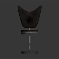 Modern Bar Stool With Leather Seat Curved Backrest And Metal Base Design