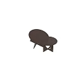Modern Wooden Dining Table Set With Round And Oval Tops And Circular Cutout Bases
