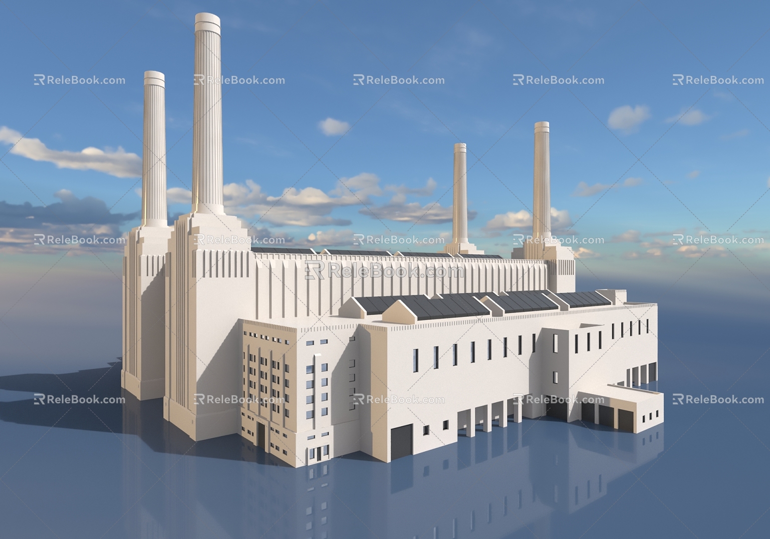 Modern Factory Dock Factory 3d model