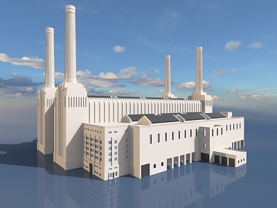 Modern Factory Dock Factory 3d model