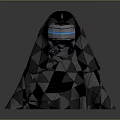 Geometric Pattern Cloak With Illuminated Mask And Angular Design Elements