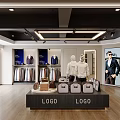 Modern Stylish Mens Clothing Store Interior With Mannequins Garment Racks And Fashion Product