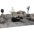 The Poliform sofa tea table combination 3d model