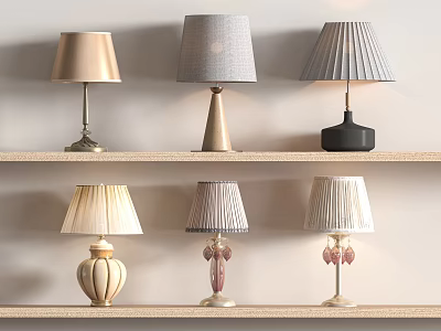French Cream Table Lamp 3d model