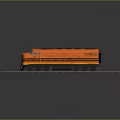 Vibrant Orange Model Train On Tracks With Black Details And Roof Vents