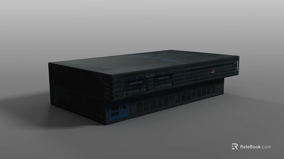Black VCR Device Featuring Front Panel Buttons Ports And Sleek Design 3d model 