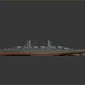 Vintage Battleship 3D Model Design With Detailed Structure And Deck Features