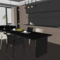 Restaurant Nakajima Dining Tables and Chairs 3d model