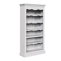 Modern White Bookcase With Multiple Open Tiered Shelves For Home Storage 3d model