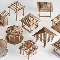 Modern landscape gallery landscape pavilion landscape framework pavilion skeleton 3d model