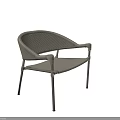 Modern Gray Outdoor Chairs With Woven Rattan Design Armrests And Sturdy Metal Legs