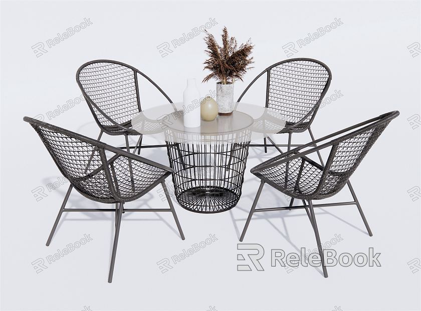 Modern Outdoor Table and Chair Outdoor Leisure Table and Chair Rattan Leisure Chair Outdoor Chair model