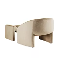 Comfortable Modern Leisure Chair With Ottoman And Four Color Options