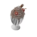 White Ice Cream Cup Topped With Chocolate Sauce Cherries And Chocolate Sticks
