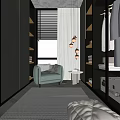 Modern Luxury Walk in Closet Design With Mirrored Walls Glass Doors And Cozy Armchair