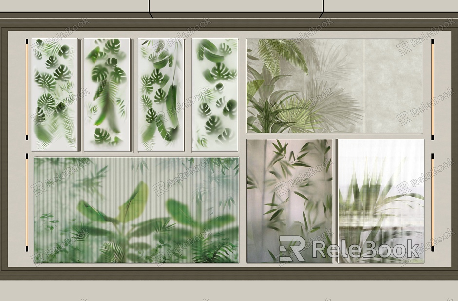 Plant landscape light box window light box decorative light box model