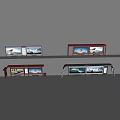 Modern Train Station Platform With Digital Billboards And Waiting Areas 3d model