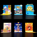 Kids 3D Pop Up Toys With Cartoon Animal Rocket And Ocean Themes