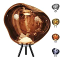 Contemporary Amber Glass Floor Lamp With Tripod Base And Multiple Styles
