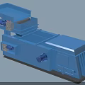 Industrial Conveyor Processing Equipment With Blue Frame Electric Motors And Mechanical Components 3d model