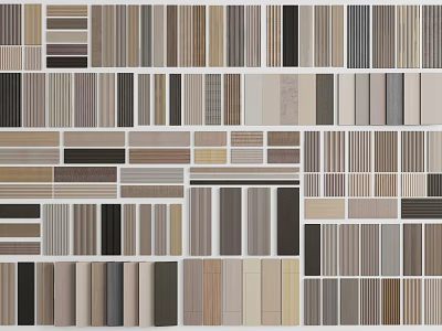 Various Wall Paneling Designs with Different Textures and Color Variations 3d model