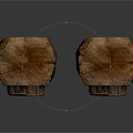 Two Rustic Wooden Logs With Natural Textured Surface And Brown Grain