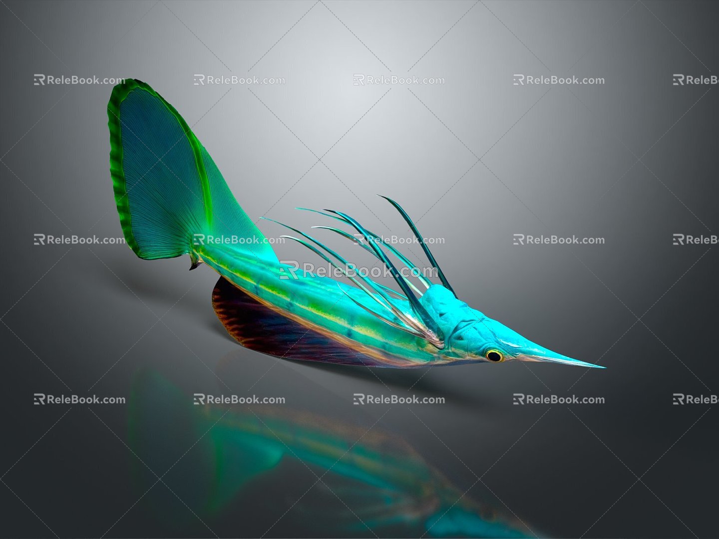 Modern Fish Alien Fish Science Fiction Fish Fantasy Fish 3d model