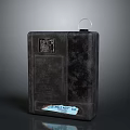 Black Metal Fuel Can With Light Fuel Oil Label And Industrial Design