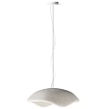 Modern Cream White Fabric Pendant Lights With Curved Design For Interior Decor