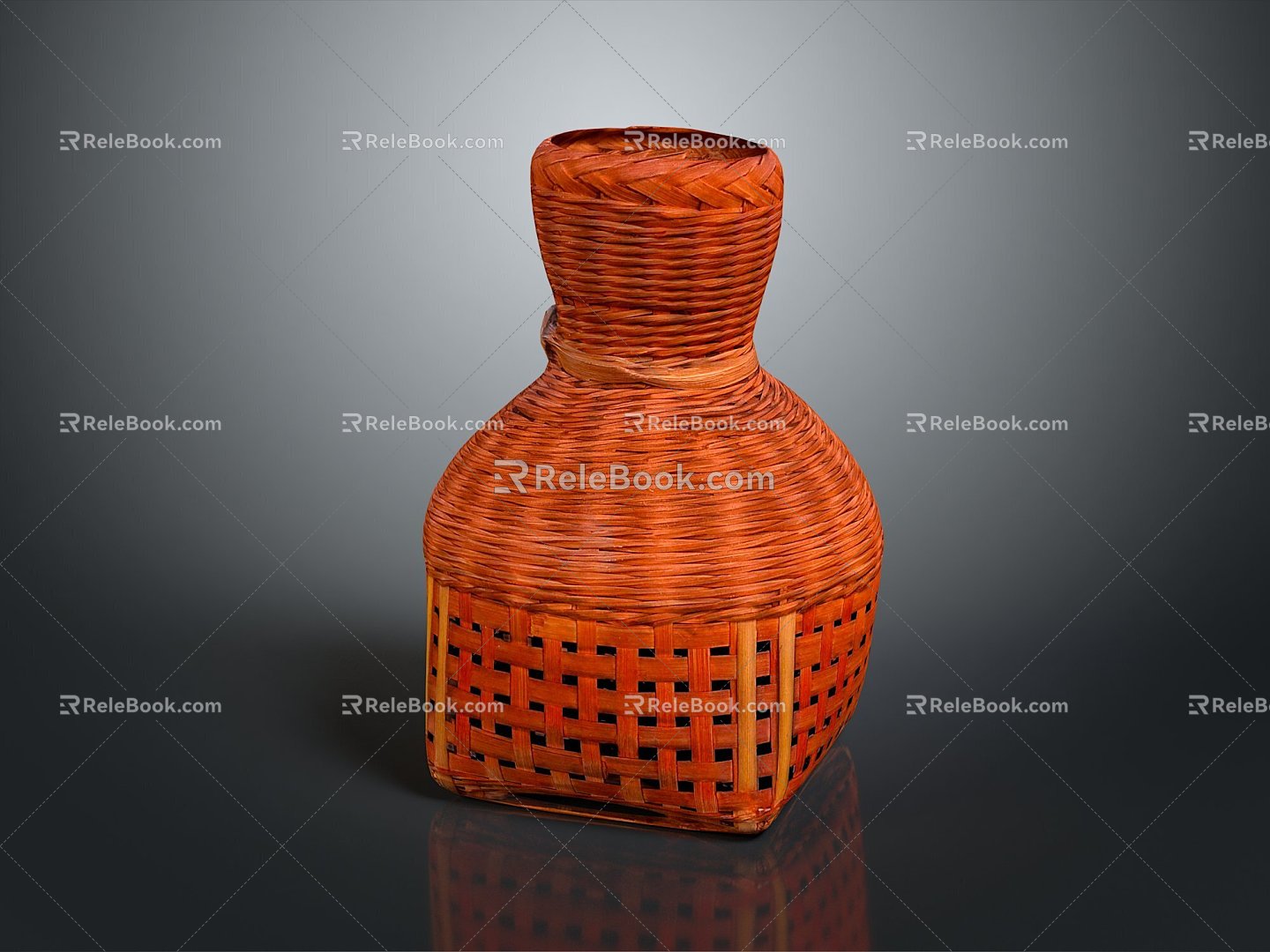 Blue woven basket bamboo basket woven basket vegetable basket egg basket storage basket storage basket 3d model