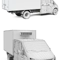 Gray Refrigerated Cargo Van With Roof Mounted Cooling Unit For Transportation