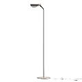 Sleek Modern Floor Lamp Design With Curved Metal Arm And Black Shade For Living Space