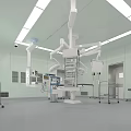 Sterile Operating Room With Advanced Medical Equipment Surgical Lights And Operating Table