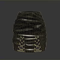 Black Pleated Storage Container With Metallic Lace-Up Design And Textured Surface For Home Decor