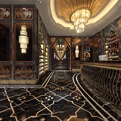 Jianou KTV Hall Front Desk Aisle 3d model