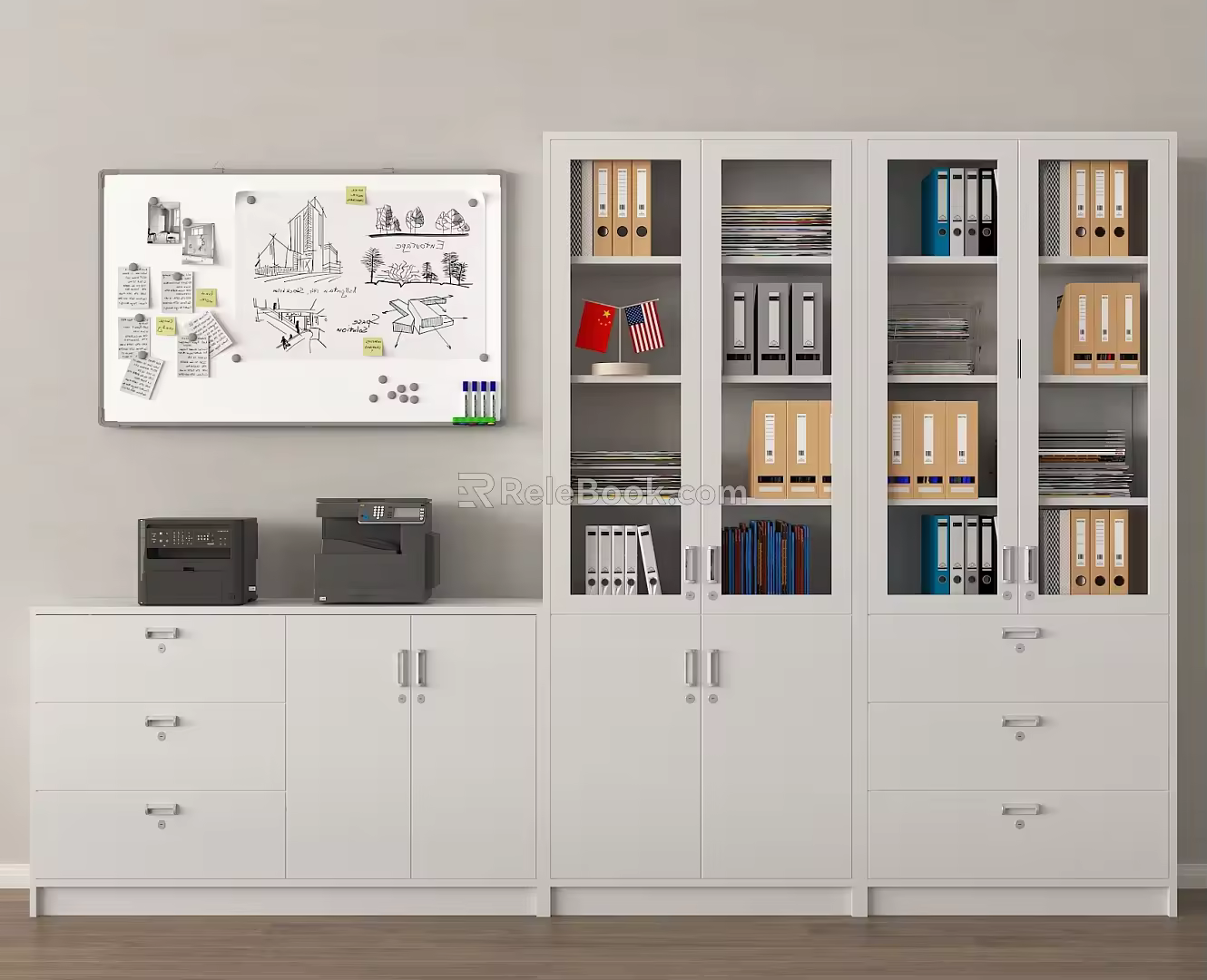 Modern File Cabinet Office File Cabinet Locker Printer 3d model
