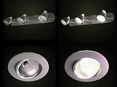 Modern Downlights And Spotlights With Sleek Metal Housing And Bright Illumination 3d model