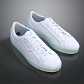 Minimalist White Low Top Leather Sneakers With Translucent Sole For Casual Daily Wear