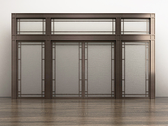 New Chinese-style sliding door 3d model