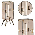Modern Transparent Glass Table Lamp With Gold Metal Tripod Base Design